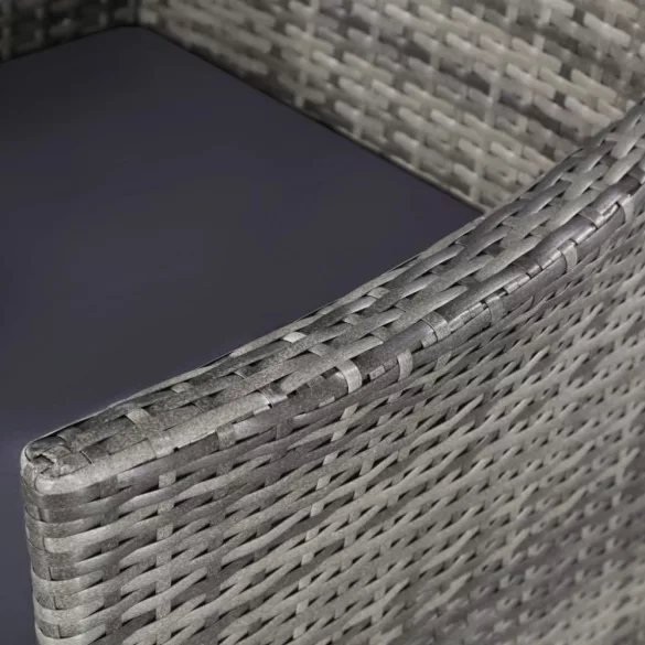 11 részes szürke polyrattan kültéri étkezőgarnitúra párnával