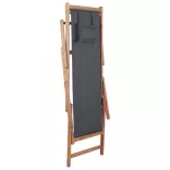 szürke összecsukható szövetkárpitos, favázas strandszék