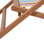 többszínű összecsukható szövetkárpitos, favázas strandszék