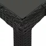 7-darabos fekete kültéri polyrattan étkezőgarnitúra