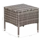 szürke polyrattan kültéri szék zsámollyal és párnákkal