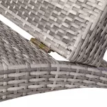 szürke összecsukható polyrattan napozóágy párnával