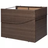 barna polyrattan napozóágy párnával