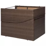 barna polyrattan napozóágy párnával