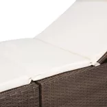 barna polyrattan napozóágy párnával