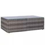 8-részes szürke polyrattan kerti bútorszett párnákkal