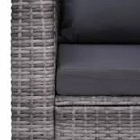 szürke polyrattan kerti szék hát- és ülőpárnával