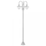 fehér 3-égős alumínium kerti állólámpa, E27, 220 cm
