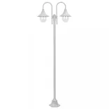 fehér 2-égős alumínium kerti állólámpa, E27, 220 cm