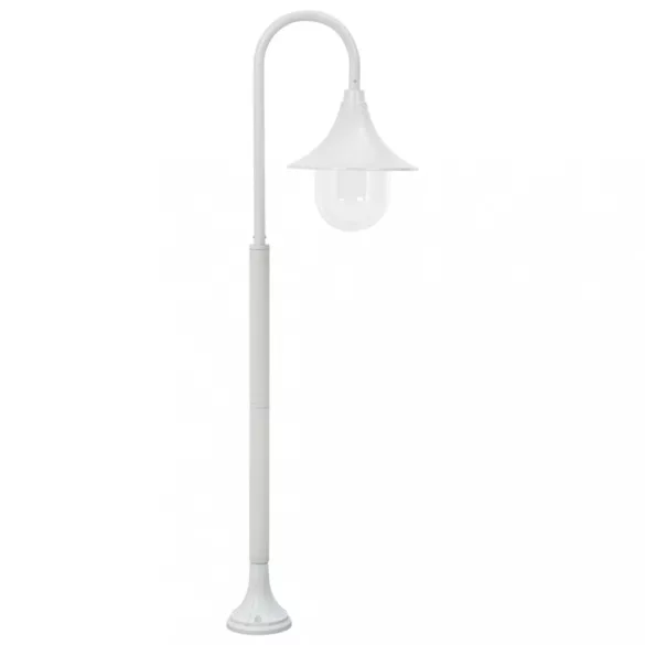fehér alumínium kerti állólámpa, E27, 120 cm