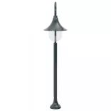 sötétzöld alumínium kerti állólámpa, E27, 120 cm