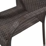 2 db barna polyrattan rakásolható kültéri szék
