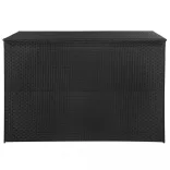 fekete polyrattan kerti tárolóláda 150 x 100 x 100 cm