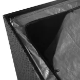 fekete polyrattan kerti tárolóláda 150 x 100 x 100 cm