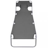 szürke fejpárnás / állítható háttámlás összecsukható napozóágy