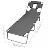 szürke fejpárnás / állítható háttámlás összecsukható napozóágy