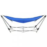 kék függőágy összecsukható állvánnyal