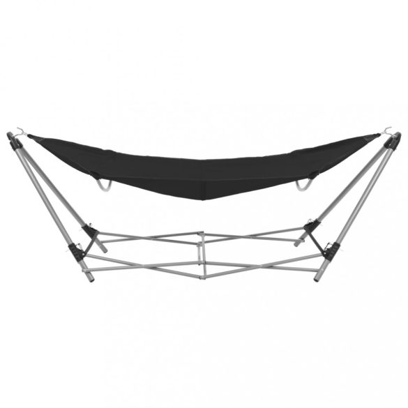 fekete függőágy összecsukható állvánnyal