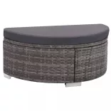 8-részes szürke polyrattan kerti bútorszett párnákkal