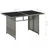 10-részes szürke polyrattan kerti bútorszett párnákkal