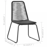 2 db fekete polyrattan kültéri szék