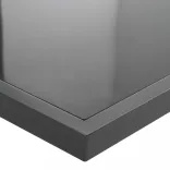 7-részes fekete polyrattan kültéri étkezőszett párnákkal