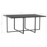 7-részes fekete polyrattan kültéri étkezőszett párnákkal