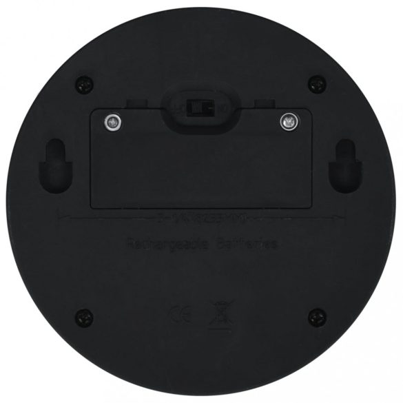 12 db kerek fekete kültéri napelemes LED falilámpa