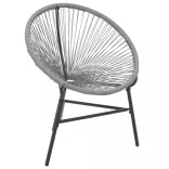 szürke polyrattan kerti kagylószék