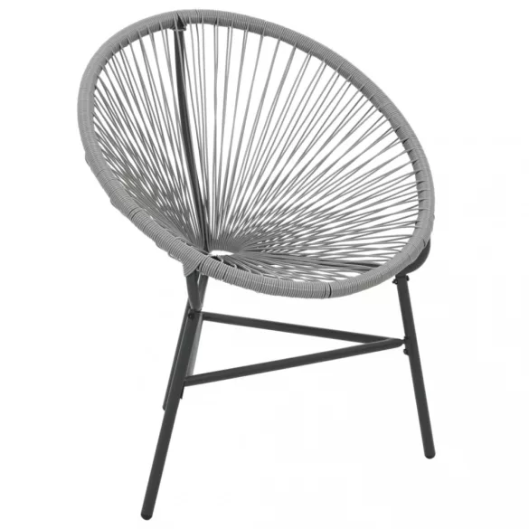 szürke polyrattan kerti kagylószék