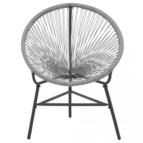 szürke polyrattan kerti kagylószék