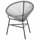szürke polyrattan kerti kagylószék