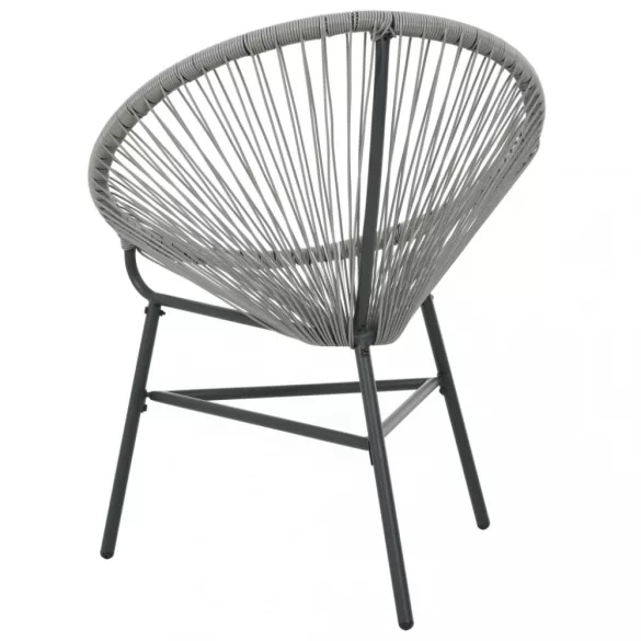 szürke polyrattan kerti kagylószék
