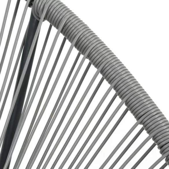 szürke polyrattan kültéri hintatalpas kagylószék