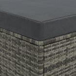 2-részes szürke polyrattan kerti bútorszett párnákkal