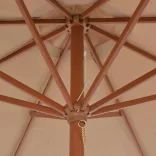 tópszínű kültéri napernyő farúddal 300 cm