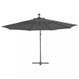antracitszürke konzolos kerti napernyő alumínium rúddal 350 cm