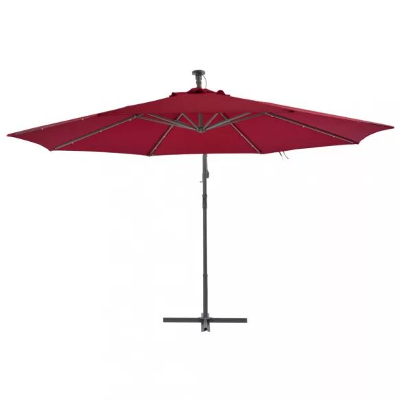 bordó konzolos kerti napernyő alumínium rúddal 350 cm