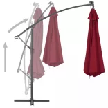 bordó konzolos kerti napernyő alumínium rúddal 350 cm