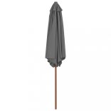 antracitszürke kültéri napernyő farúddal 270 cm