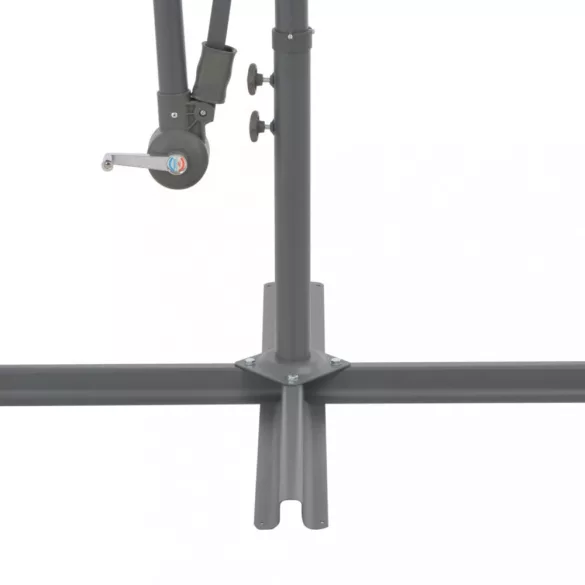 antracit konzolos kerti napernyő LED-del és acélrúddal 300 cm