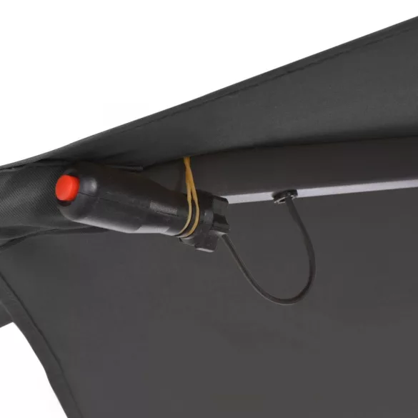 antracit konzolos kerti napernyő LED-del és acélrúddal 300 cm