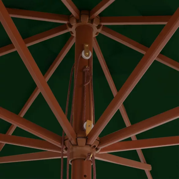 zöld kültéri napernyő farúddal 350 cm