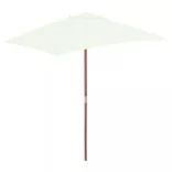 homokszínű kültéri napernyő farúddal 150 x 200 cm