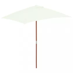 homokszínű kültéri napernyő farúddal 150 x 200 cm