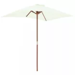 homokszínű kültéri napernyő farúddal 150 x 200 cm