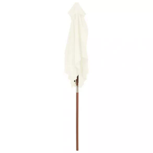 homokszínű kültéri napernyő farúddal 150 x 200 cm