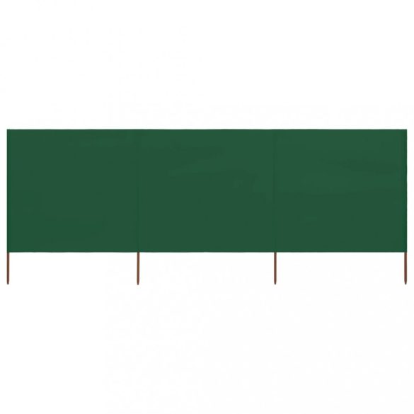 zöld szövet 3-paneles szélellenző 400 x 120 cm