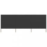 antracitszürke szövet 3-paneles szélellenző 400 x 120 cm