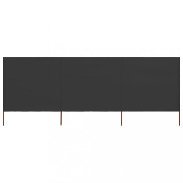 antracitszürke szövet 3-paneles szélellenző 400 x 120 cm